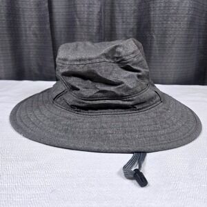 Solar Escape Gray Heathered Boonie Sun Hat Adjustable Chin Strap One Size